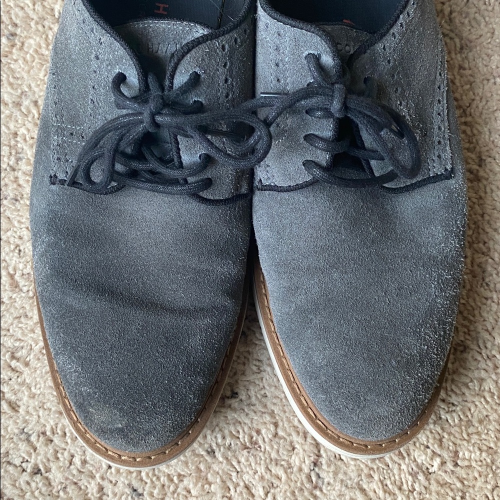 Cole Haan gray suede oxfords